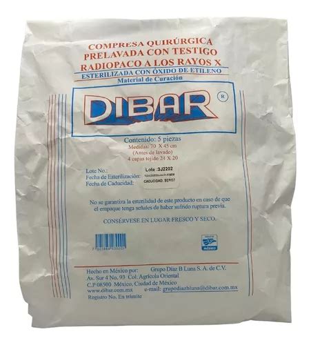 Compresa Quir Rgica Para Vientre Esteril X Dibar C Pz