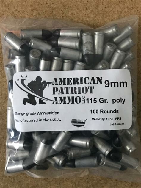 American Patriot Ammo Aluminum 9mm 115 Grain 1000 Rnd 205 Gun Deals