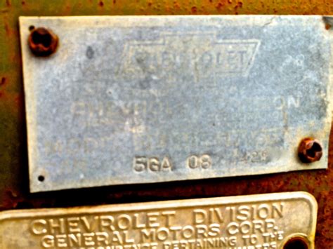 Number Plates 38 Chevy
