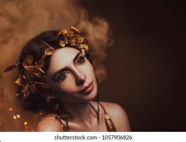 Attractive Naked Goddess Sits Clouds Hugs Stock Photo Shutterstock