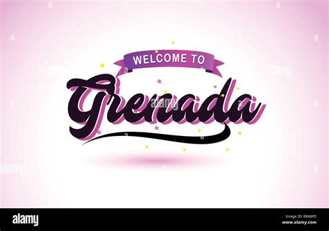 Grenada Welcome To Creative Text Handwritten Font With Purple Pink