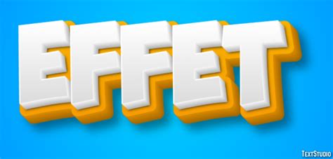 Effet | Yellow White 3D | Text Effect Generator