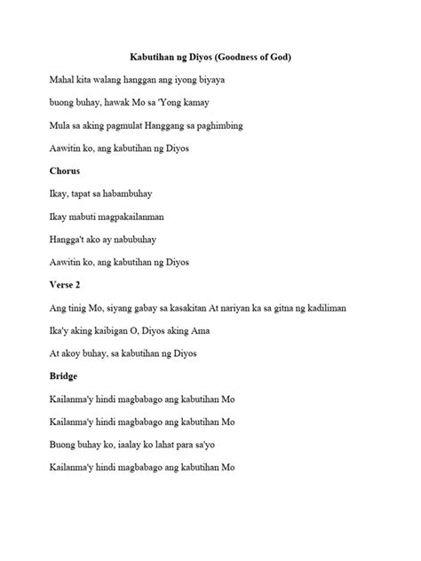 Kabutihan Ng Diyos Pdf