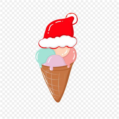 Ice Cream Scoop Clipart Transparent Background Christmas Christmas Hat