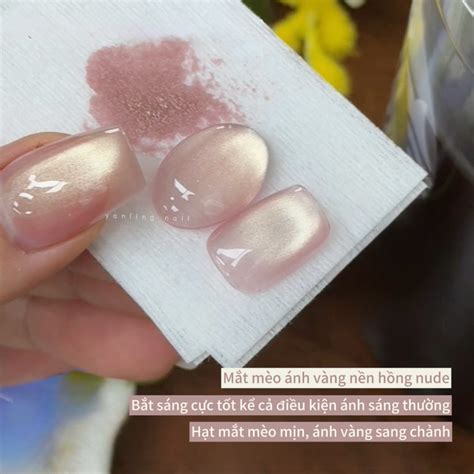 Sơn mắt mèo ánh vàng nền màu hồng nude bắt sáng siêu tốt tông màu sang chảnh Shopee Việt Nam