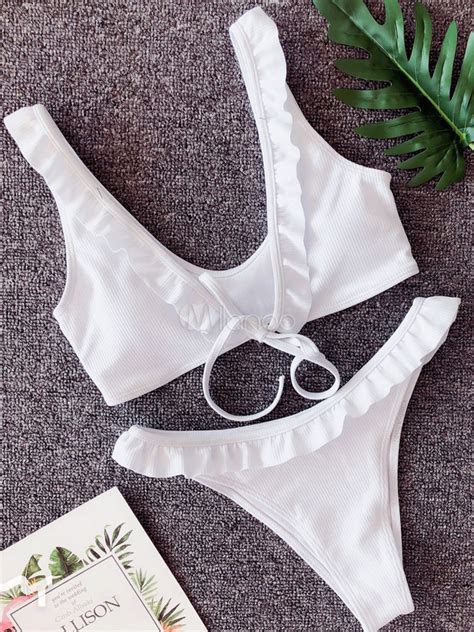 Bikini Sexy Bikini Volants Femmes Nouées Costumes Milanoo
