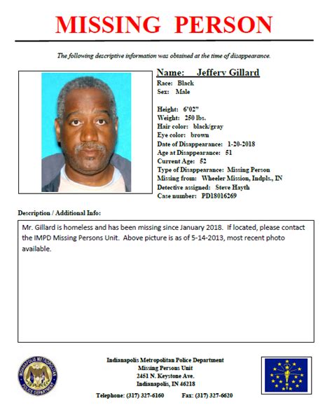 Impd Asking For Help Locating Missing 52 Year Old Man Indianapolis