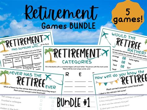 Retirement Party Games Bundle Game Bundle Printable Retirement Party