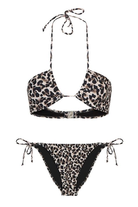 Aquella Halter Yaka Leopar Bikini Takım Fiyatı Yorumları Trendyol