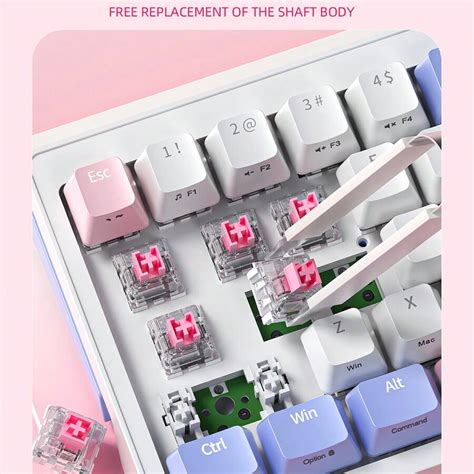 Keyboard Keys Hot Swap Computer Wireless Gaming Usb Wired Rbg Light Led Mechanical