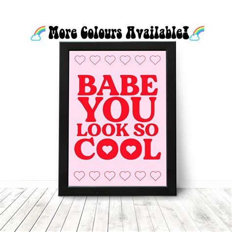The Robbers Babe You Look So Cool Lyrics Print Etsy