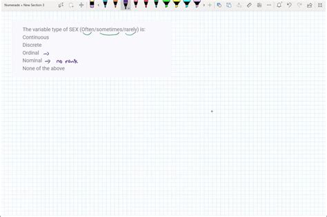 Solved The Variable Type Of Sex Oftensometimesrarely Is Continuous Discrete Ordinal