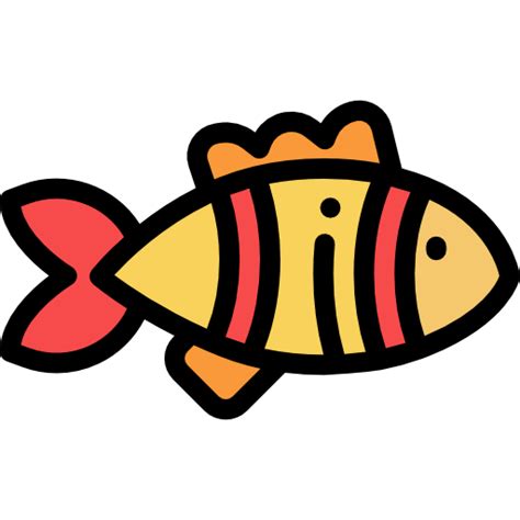 Fish Detailed Rounded Lineal Color Icon