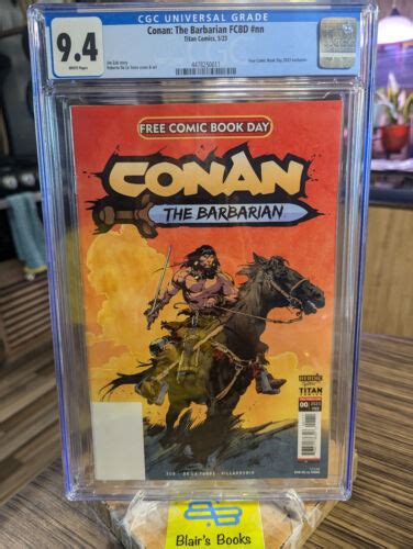 Titan Comics Conan The Barbarian Fcbd Cgc Grade 94 2023 Newly