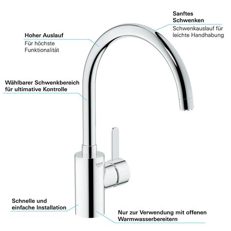 Grohe Eurosmart Cosmopolitan Einhand Sp Ltischbatterie Niederdruck