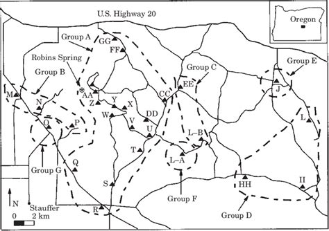 Map Showing The Sampling Locations At Glass Buttes Oregon With Zones