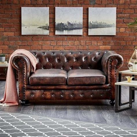 Shoreditch Leather Chesterfield Seater Sofa Antique Brown At Rs