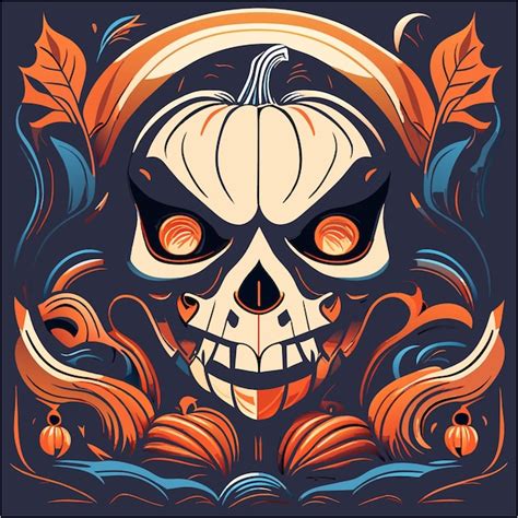 Premium Vector | Spectral unveiling pumpkin skull's halloween secrets ...