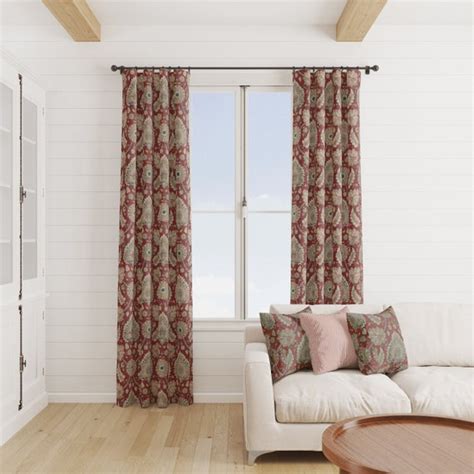 Waverly Red Curtains Dark Red Curtain 2 Curtain Panels Red Etsy