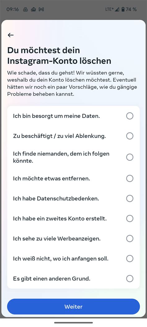 how to close an account on instagram
