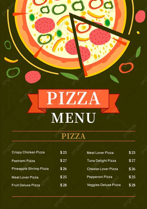 Italian Pizza Menu Template Template Download On Pngtree