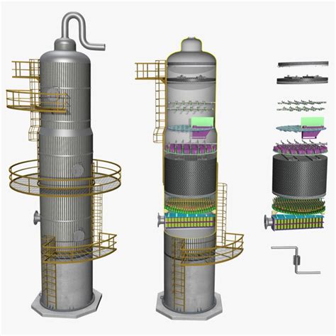 3d fractional distillation tower