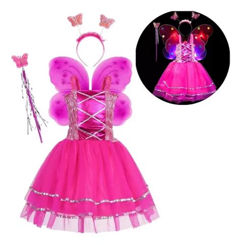 Kit Fantasia Borboleta Meninas Infantil Vestido Asa Led MercadoLivre