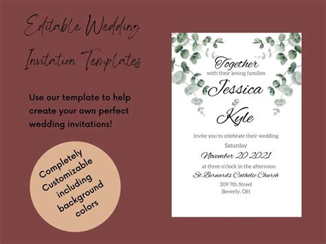 Digital Wedding Invitation Templates, Printable Wedding Templates ...