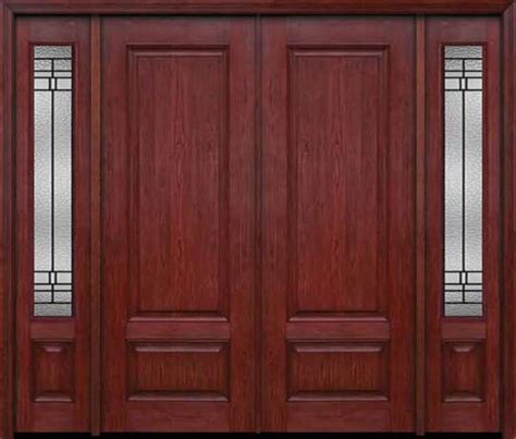 Eswda X Exterior Cherry In Two Panel Double Entry Door Sidelights