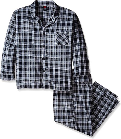 Hanes Mens Big Tall Flannel Pajama Set Black Xx Large Amazonca