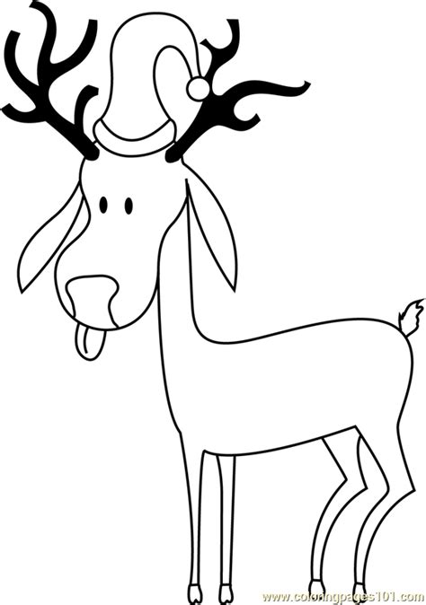 Simple Reindeer Coloring Page For Kids Free Christmas Animals