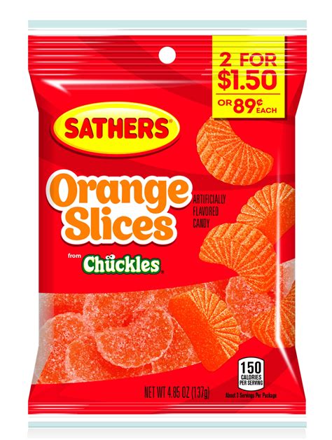 Sathers Orange Slices Gummy Candy 485 Ounce Bag