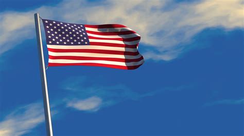 Animated American Flag Waving In The Wind