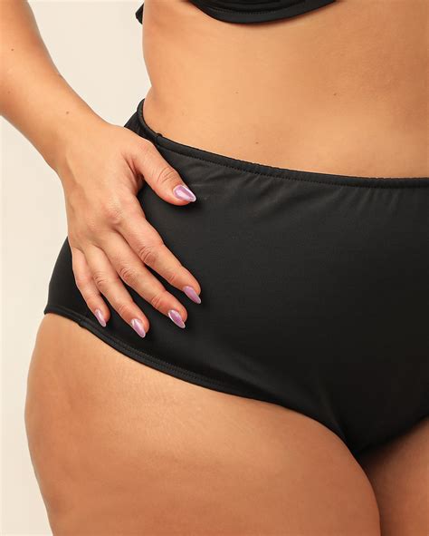 Riachuelo Biqu Ni Calcinha Plus Size Hot Pant Lisa Preta Dript By Riachuelo
