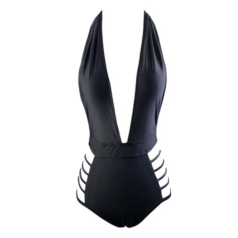 Deep V High Waist Backless Bikini Lit Swimwear