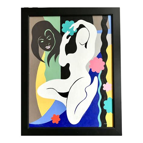 Contemporary Fauvist Style Figurative Female Nude Acrylic Painting Framed Chairish