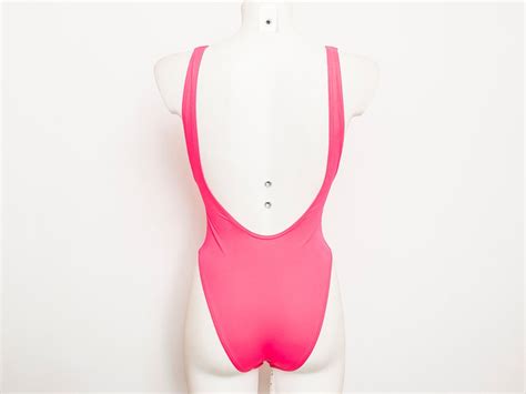 One Piece S Nos Vintage Hot Pink High Cut Etsy