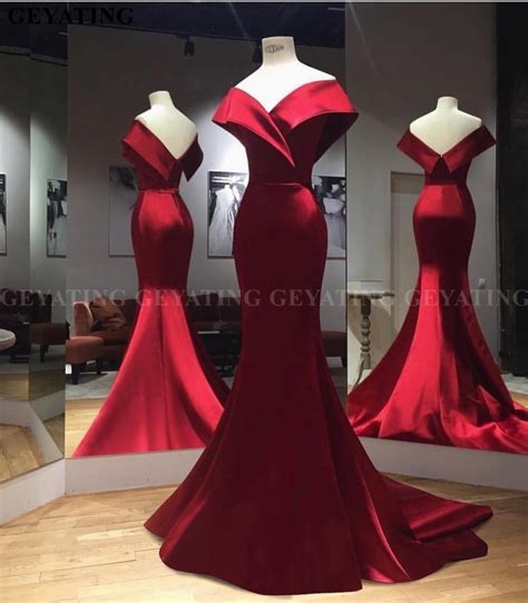 Элегантное бордовое арабское вечернее платье с открытыми плечами ...