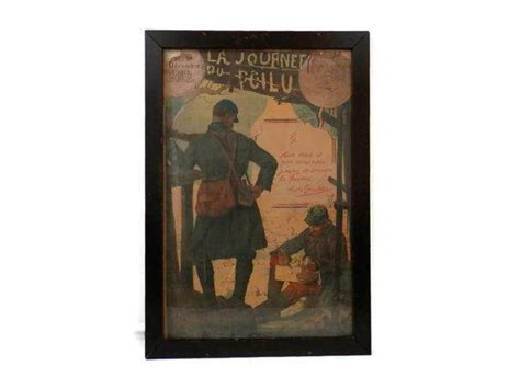 Wwi French Propaganda Poster 1915 La Journee Du Poilu Lithograph Homefront 1933614921