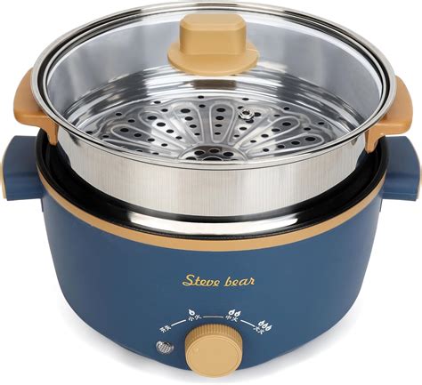 Amazon Electric Hot Pot L W Shabu Shabu Hot Pot Ramen Cooker Double Layer Portble