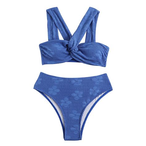 BUIgtTklOP Swimsuits For Women Clearance Women Solid Bandage Bra Beach Bikini Set Swimsuit