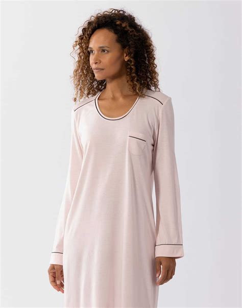 Chemise De Nuit En Coton Modal Les Intemporelles A Bois De Rose Lingerie Le Chat