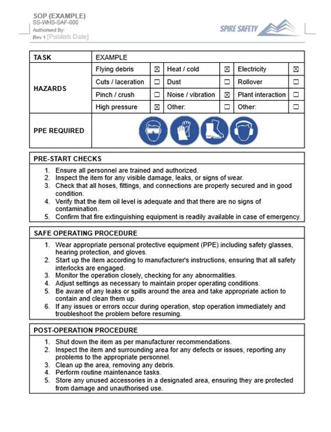 Free 3d Printer Sop Safe Operating Procedure Template Spire Safety