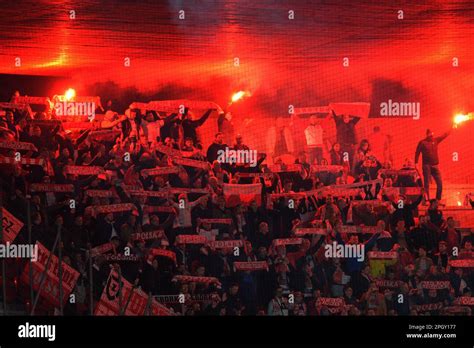 Prague, Czech Republic. 24th Mar, 2023. Poland's fans during UEFA EURO
