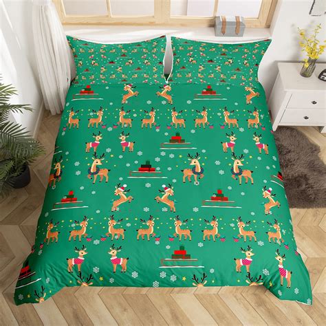 Yst Happy New Year Ts Comforter Cover For Girls Boys Christmas Moose