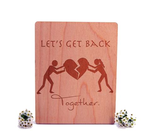 Lets Get Back Together Wooden Greeting Card By Woodencustomts