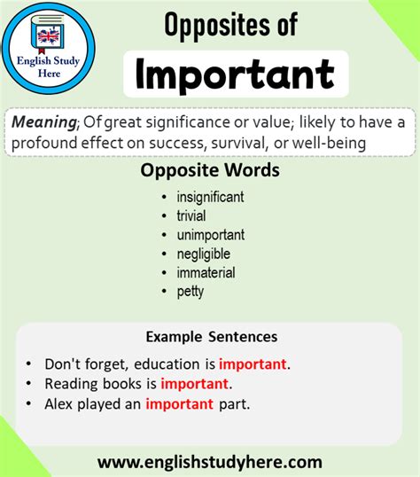 Opposite of Important, Antonym of Important, 6 Opposite Words For ...
