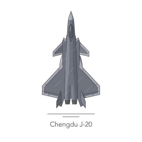 Premium Vector Chengdu J20 Outline Colorful Icon Isolated Fighter Jet