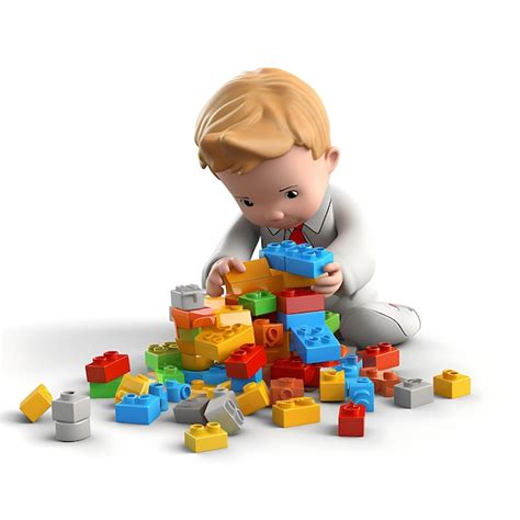 Premium Ai Image 3d Render Of A Toddler Assembling Legos3d Render O