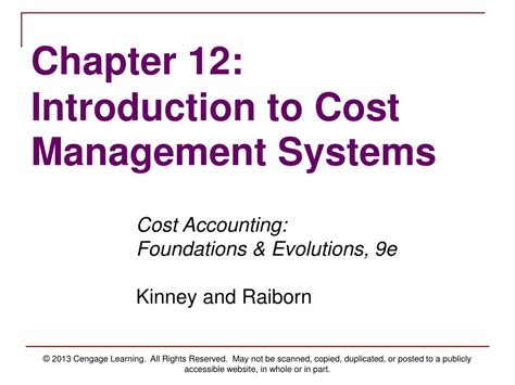 Ppt Cost Accounting Foundations Evolutions E Kinney And Raiborn